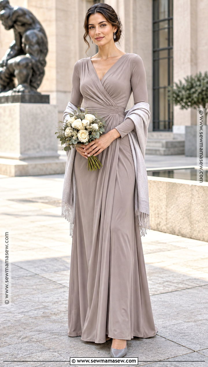 Stone Long Sleeve Fall Bridesmaid Dress - 15 Neutral Bridesmaid Dresses Fall