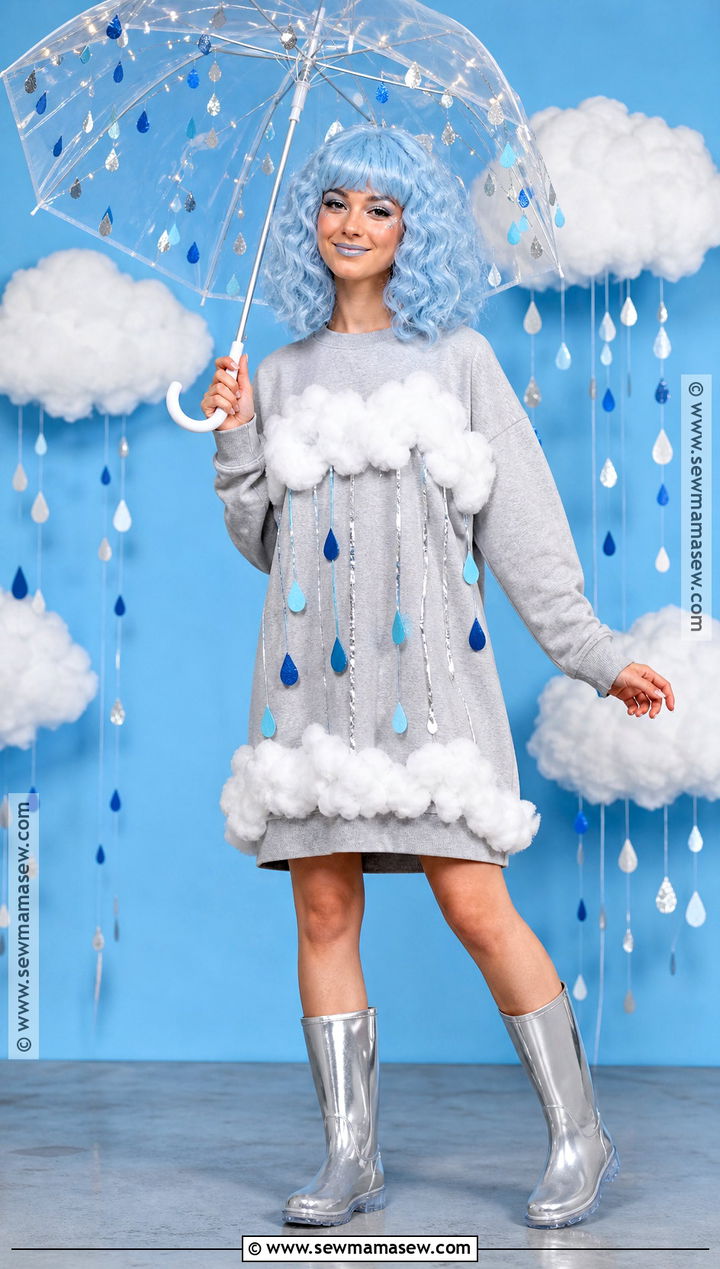 Storm Cloud Costume With Blue Hair - 30 halloween costumes blue hair