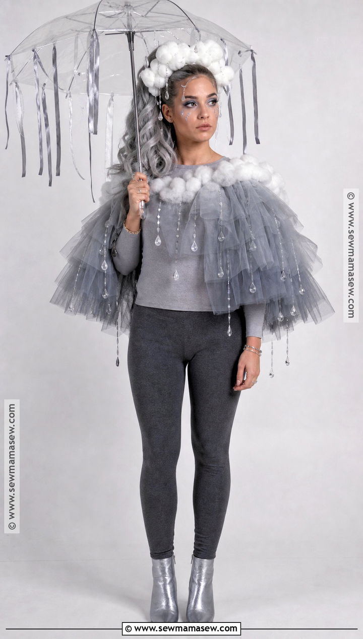 Storm Cloud Costume With Gray Tulle Cape - 35 dark halloween costumes