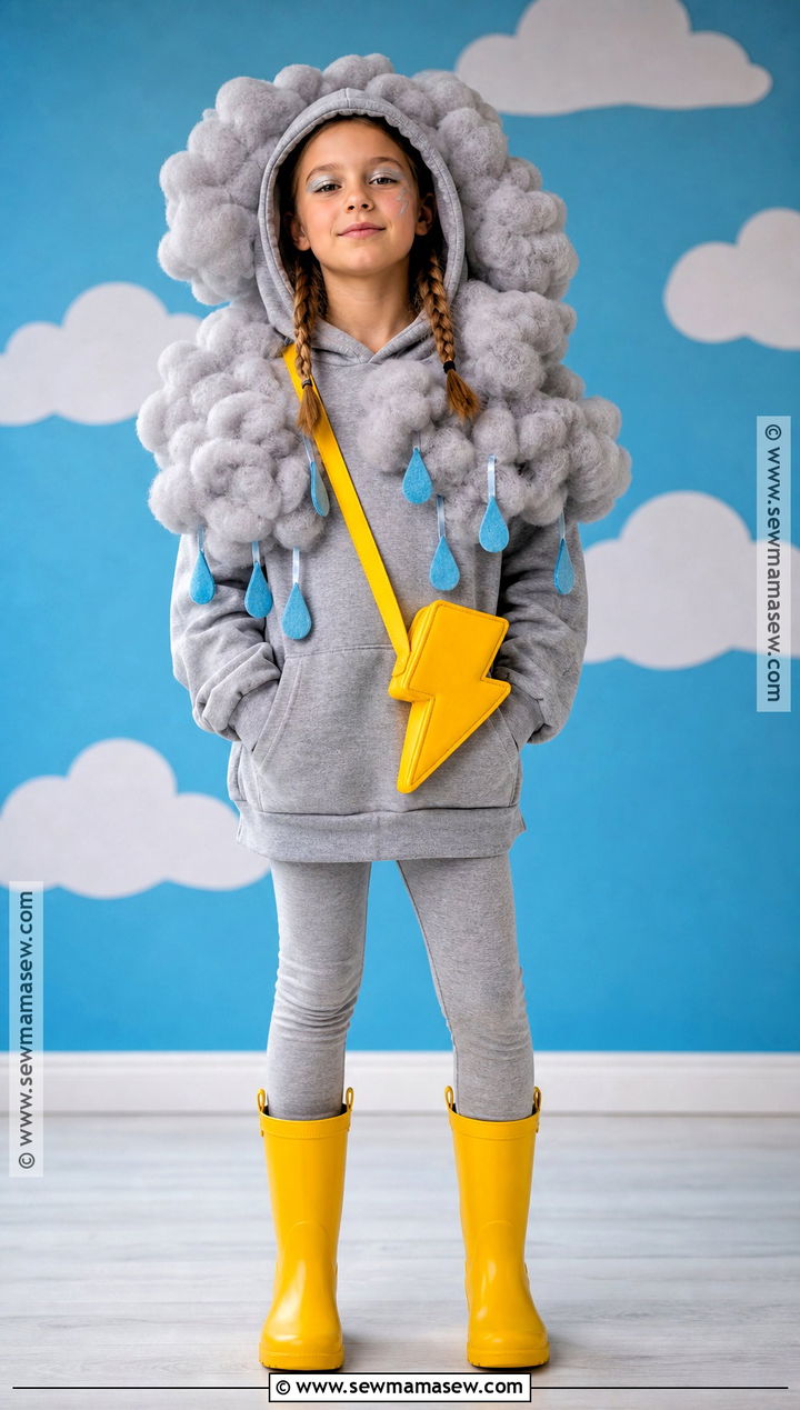 Storm Cloud Costume With Rain Boots - 30 halloween costumes for girls 10 12