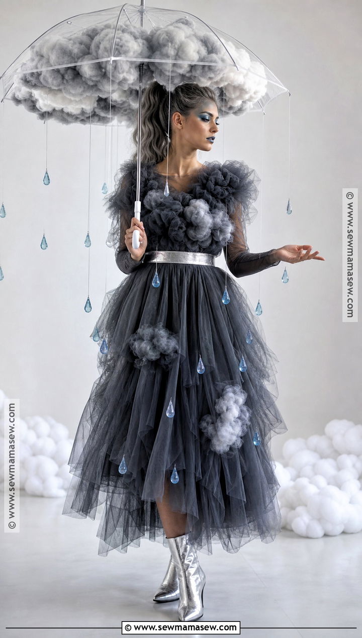 Storm Cloud Costume With Rain Details - 30 Unique Costume Ideas for Women