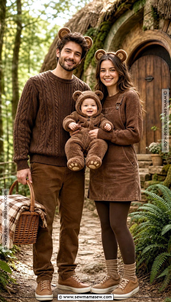 Storybook Bear Family Costume With Baby - 40 family costumes with for babies