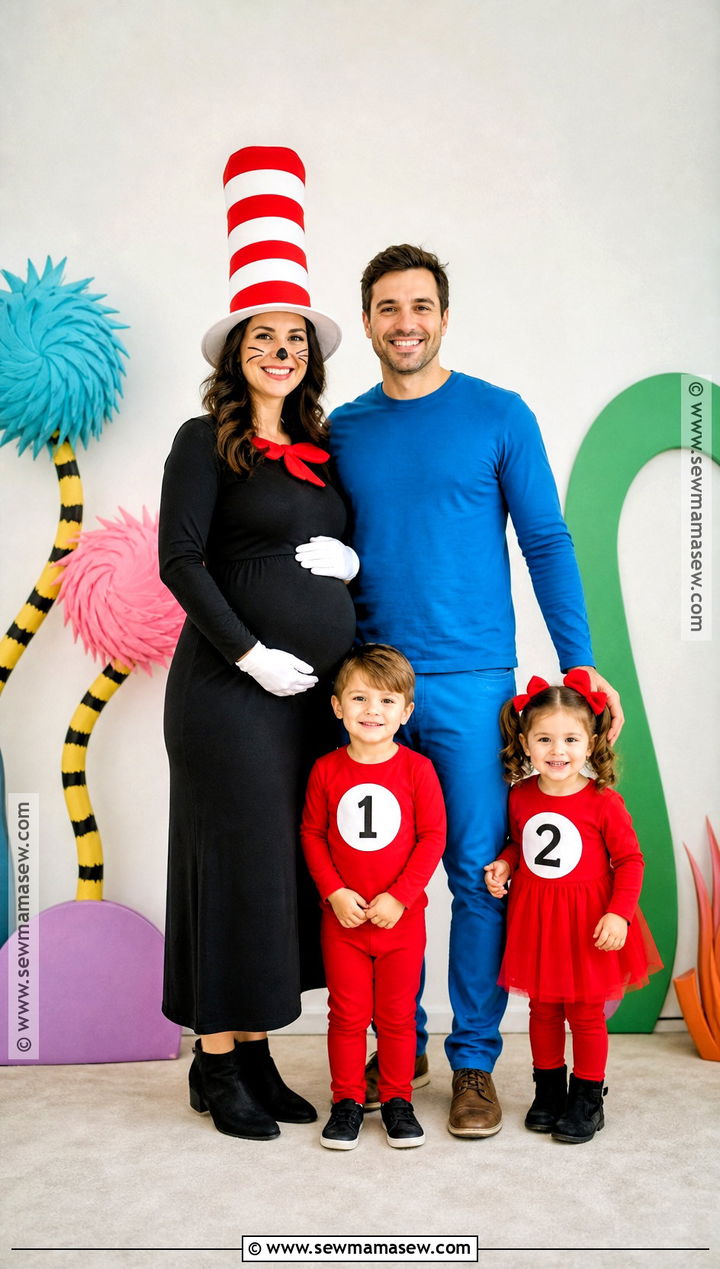 Storybook Cat Family Costume - 30 pregnant halloween costumes for family