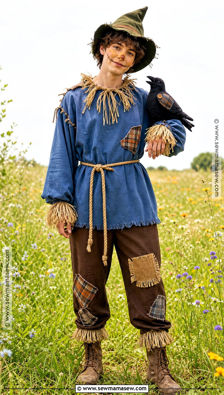 Storybook Scarecrow Outfit With Green Hat - 30 scarecrow outfit ideas