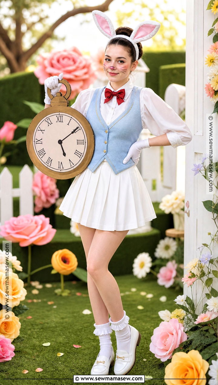 Storybook White Rabbit Costume With Blue Vest - 40 aesthetic halloween costumes