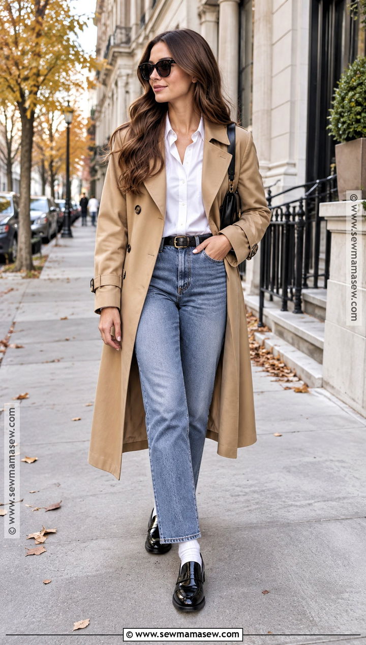 Straight Leg Jeans And Black Loafers - 15 fall outfits 2026 loafers