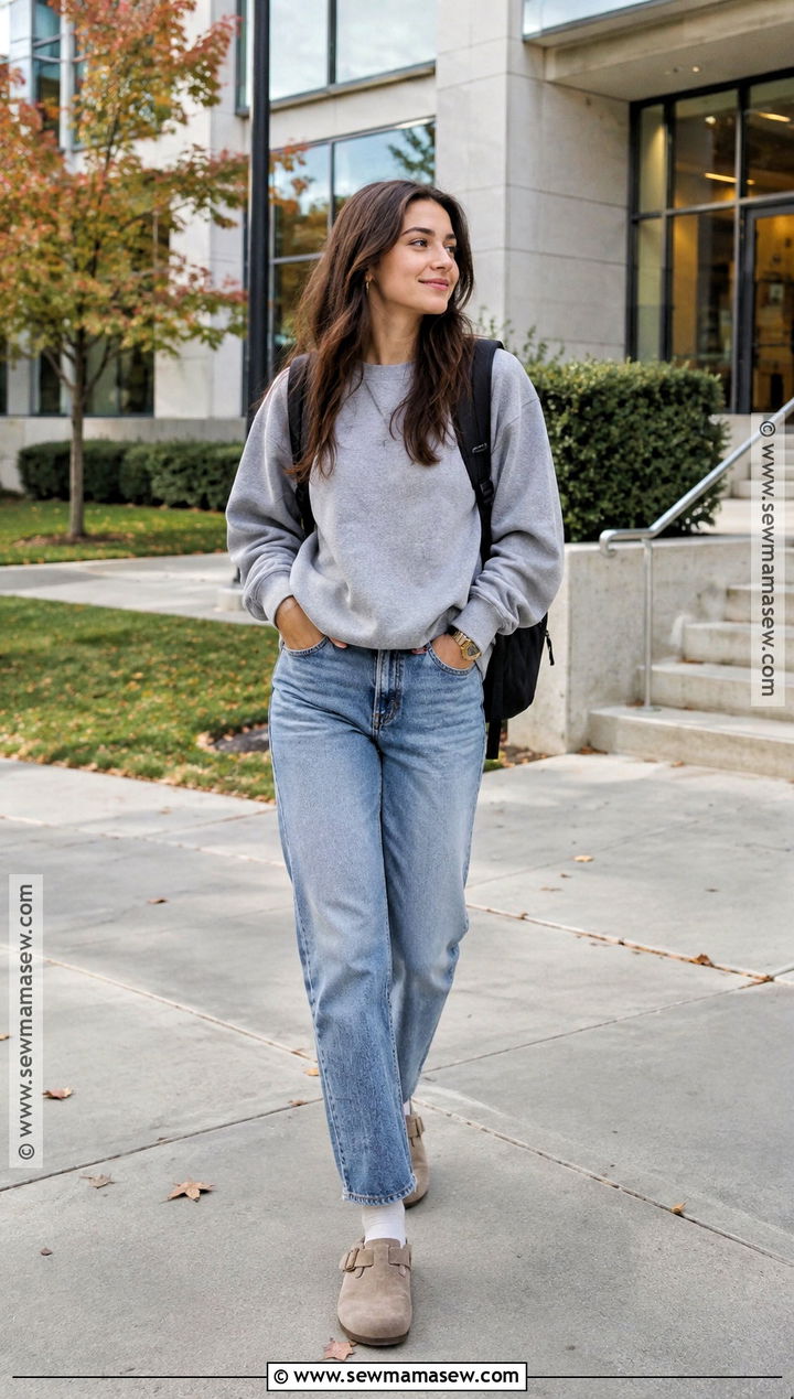 Straight Leg Jeans And Boston Birkenstocks Outfit - 15 back to school outfits with birkenstocks