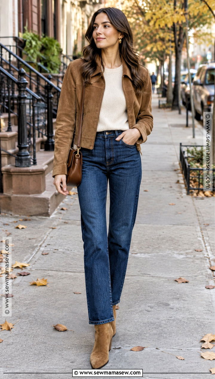 Straight Leg Jeans Fall Outfit - 15 fit fall outfits