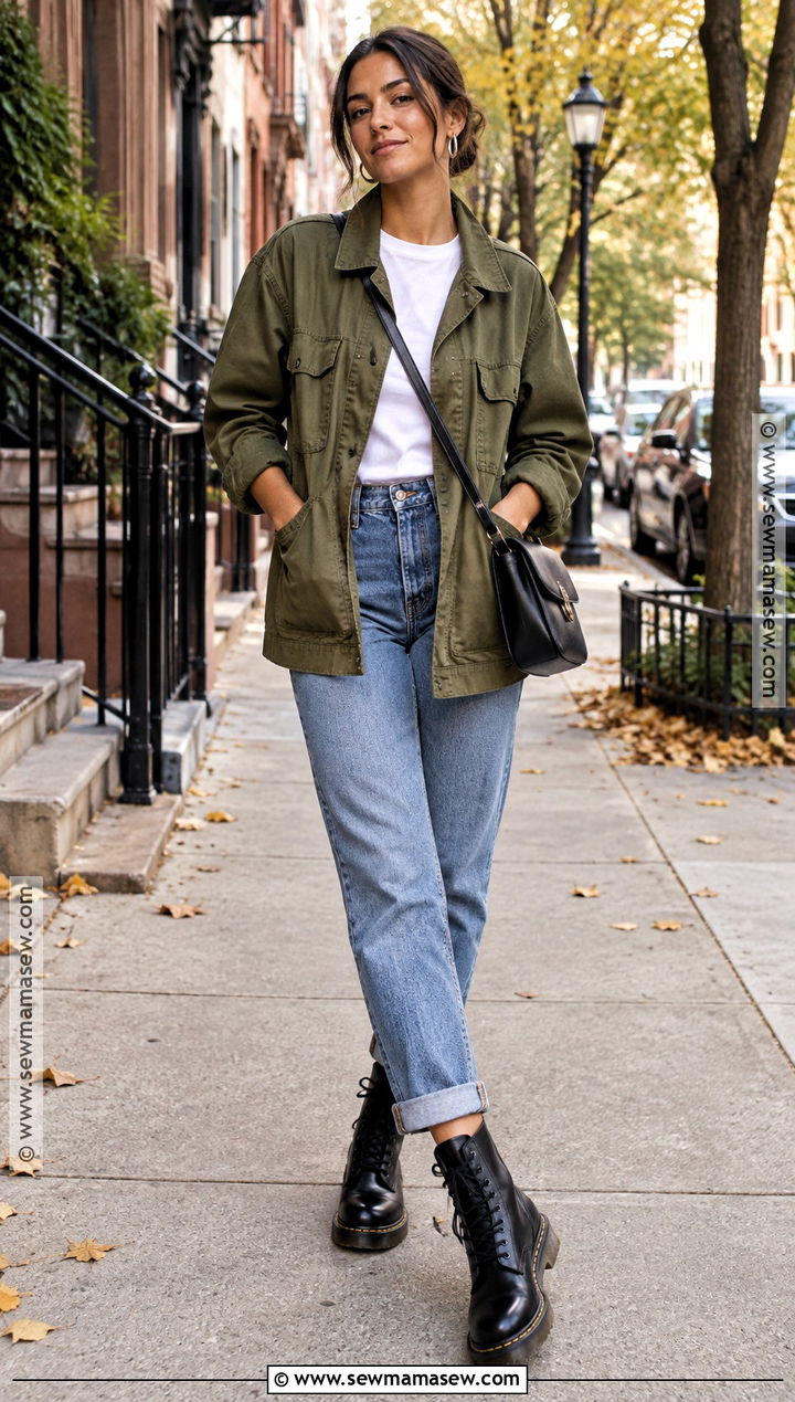 Straight Leg Jeans With Doc Martens - 20 fall outfits with doc martens