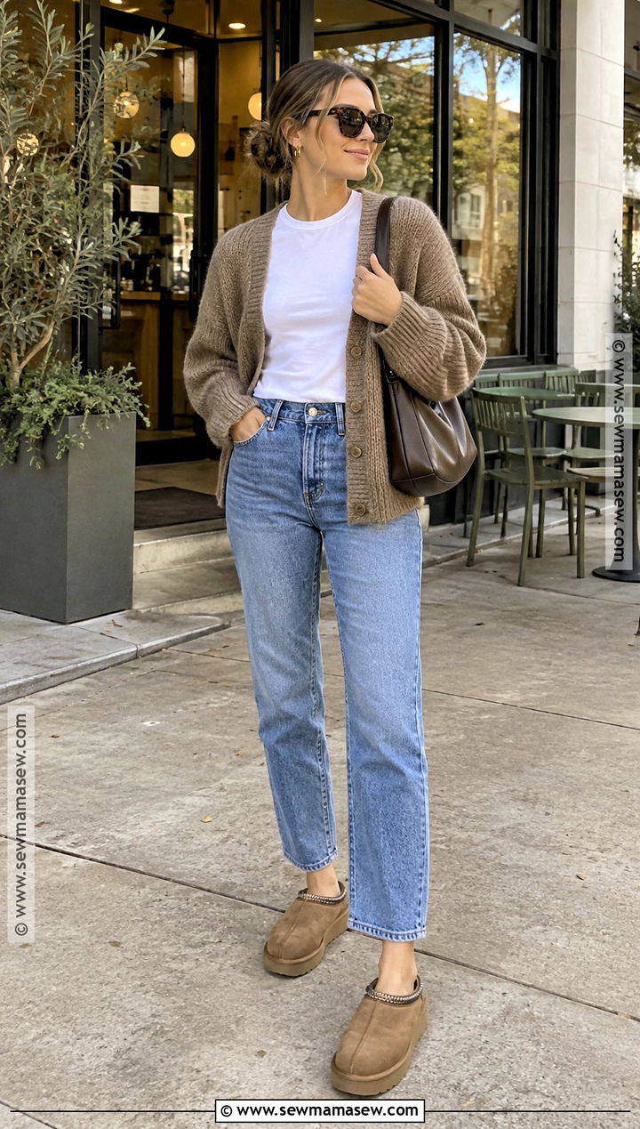 Straight Leg Jeans and Tasman UGGs Outfit - 20 uggs outfit fall ideas