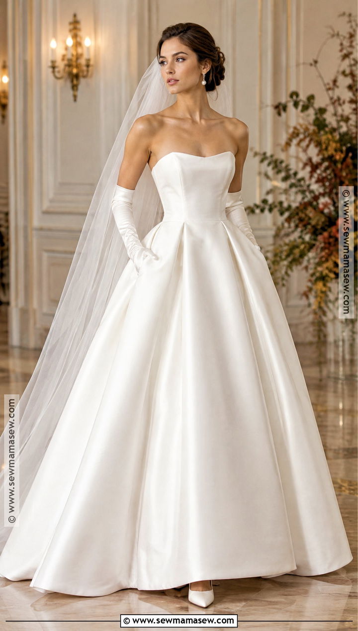 Strapless Mikado A Line Wedding Dress - 15 Fall A Line Wedding Dress Ideas
