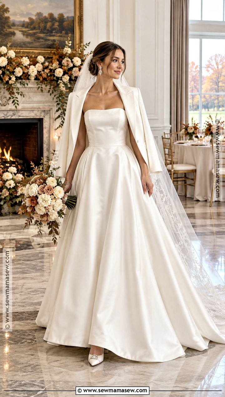 Strapless Satin A Line Wedding Dress - 15 Fall 2026 Wedding Dress Ideas