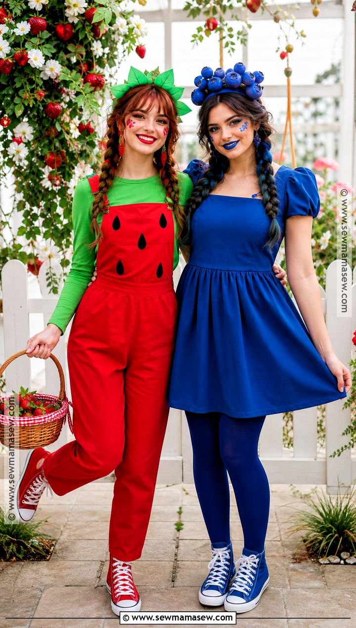 Strawberry And Blueberry Costume - 40 duo costume ideas for best friends