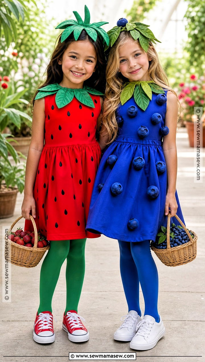Strawberry And Blueberry Duo Costume - 35 girl duo costumes