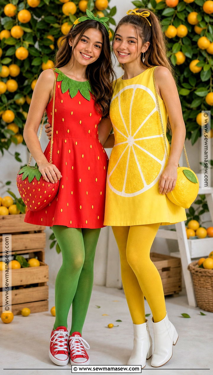 Strawberry And Lemon Costume - 40 halloween costumes teenage girl duo