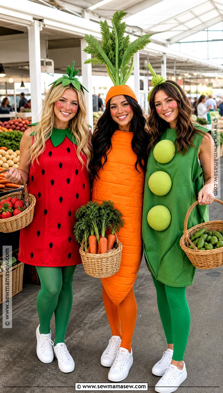 Strawberry Carrot And Pea Costume - 35 Trio Outfits Halloween