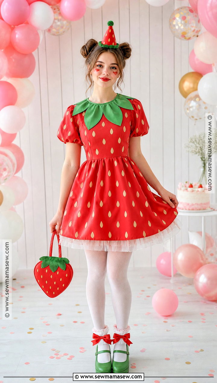Strawberry Clown Costume - 30 Cute Clown Costume Ideas for Women
