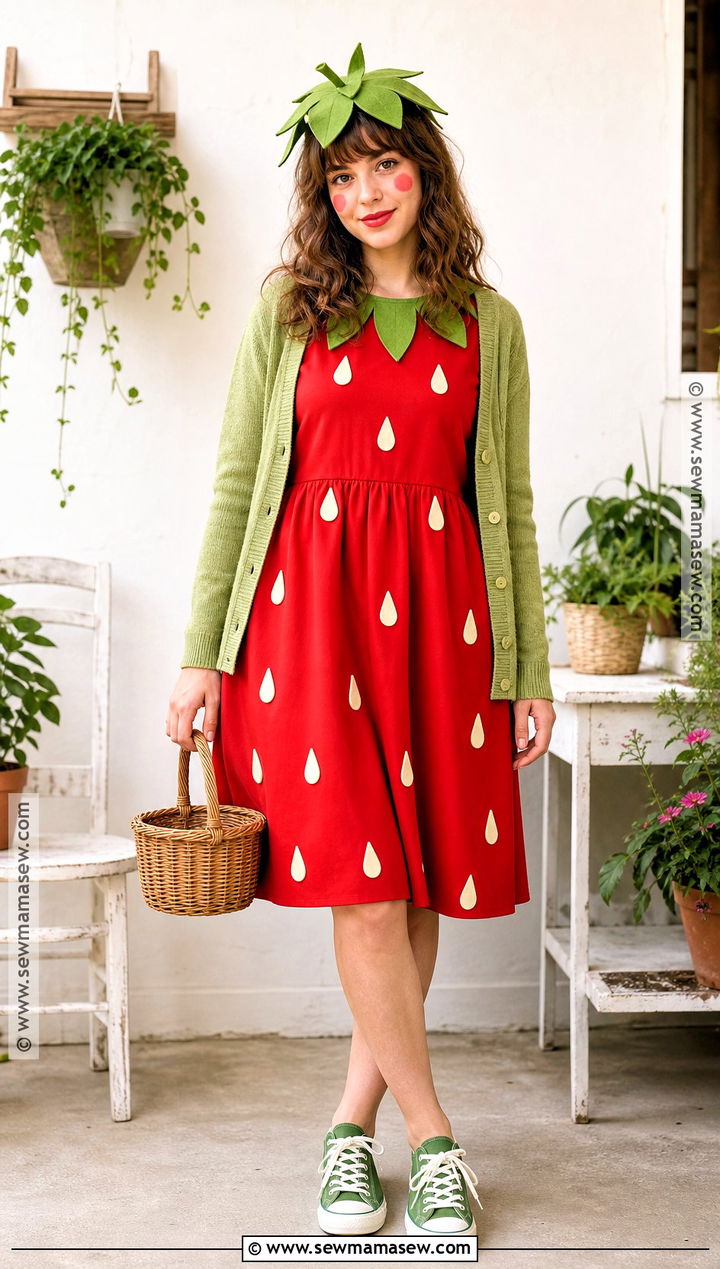 Strawberry Costume - 35 homemade costume ideas for women