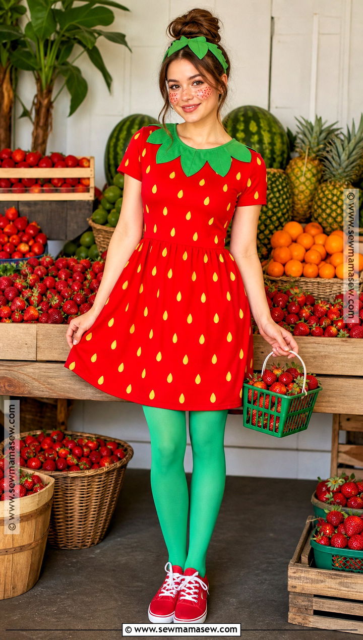 Strawberry Costume With Green Collar - 40 good halloween costumes