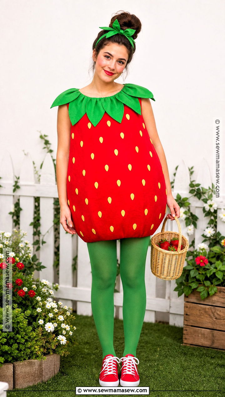 Strawberry Costume With Green Collar - 30 dress up costumes