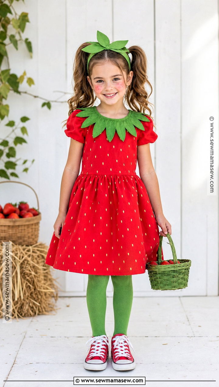 Strawberry Costume With Leaf Collar - 30 costume ideas for girls