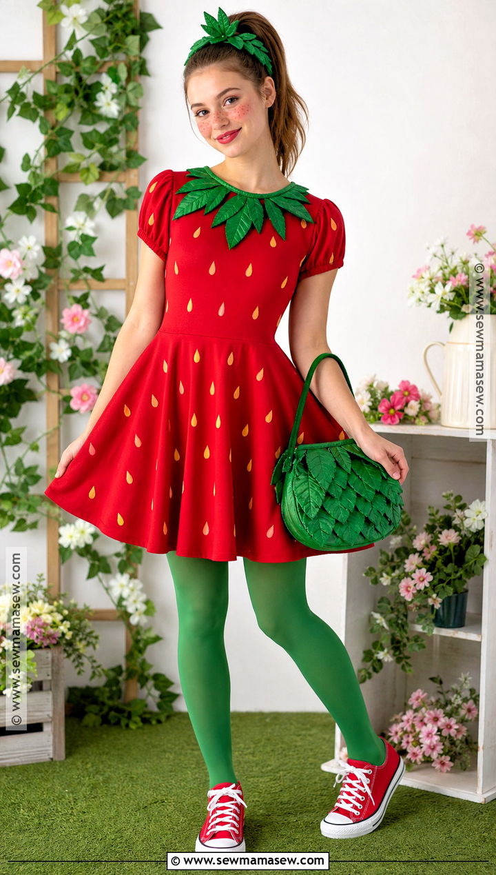 Strawberry Costume With Red Dress - 30 teen costumes