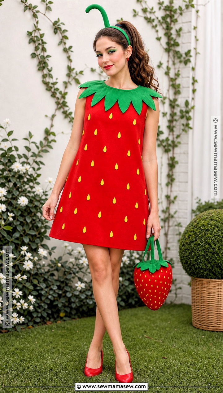 Strawberry Costume With Red Dress - 35 costume inspo ideas