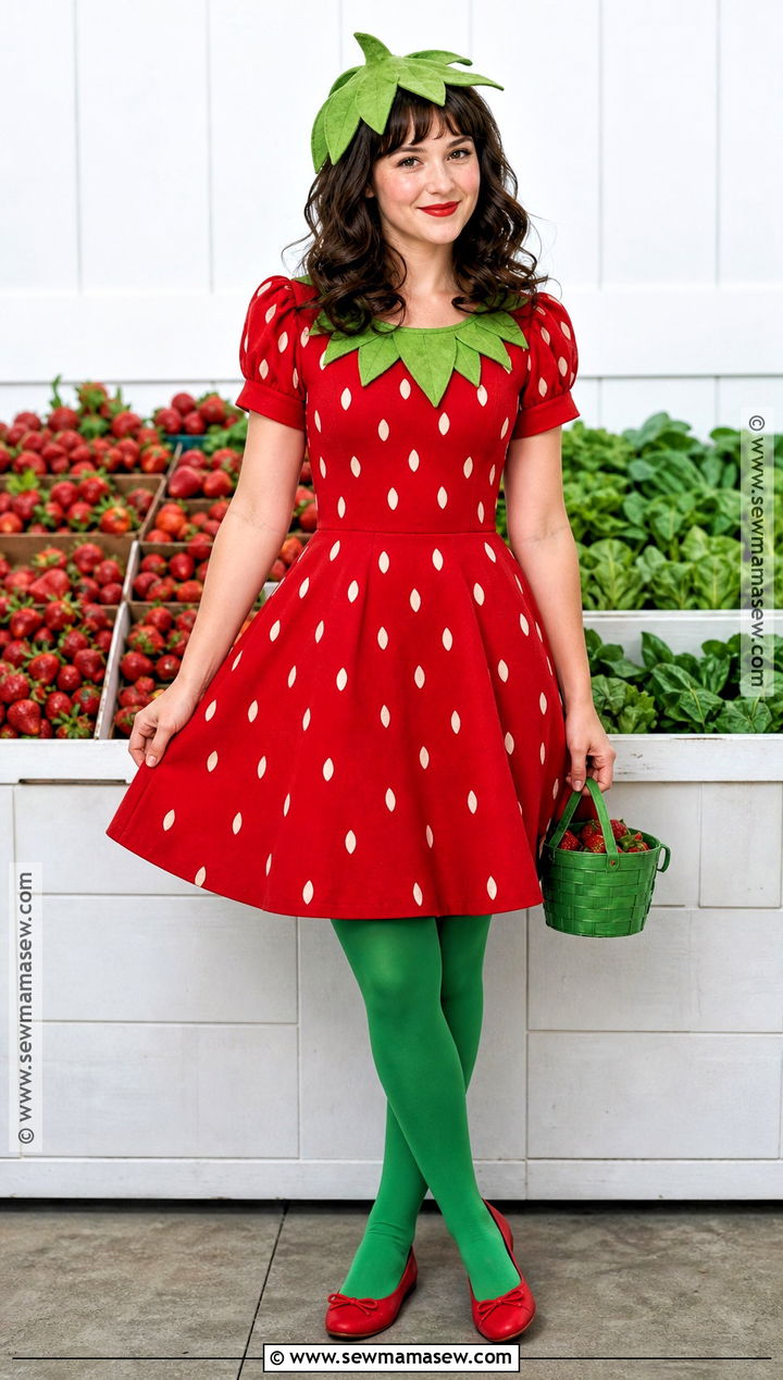 Strawberry Costume With Red Dress - 30 costume ideas women easy