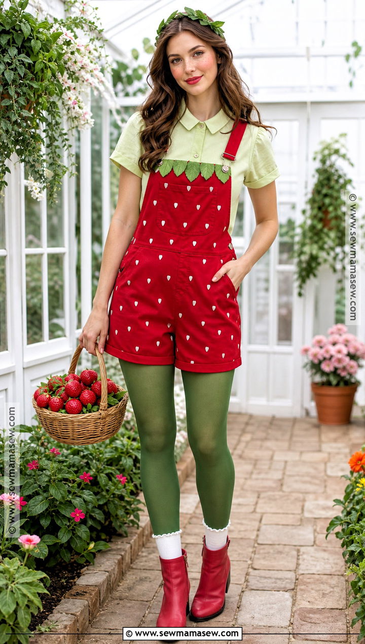 Strawberry Overall Costume - 30 overall costume ideas