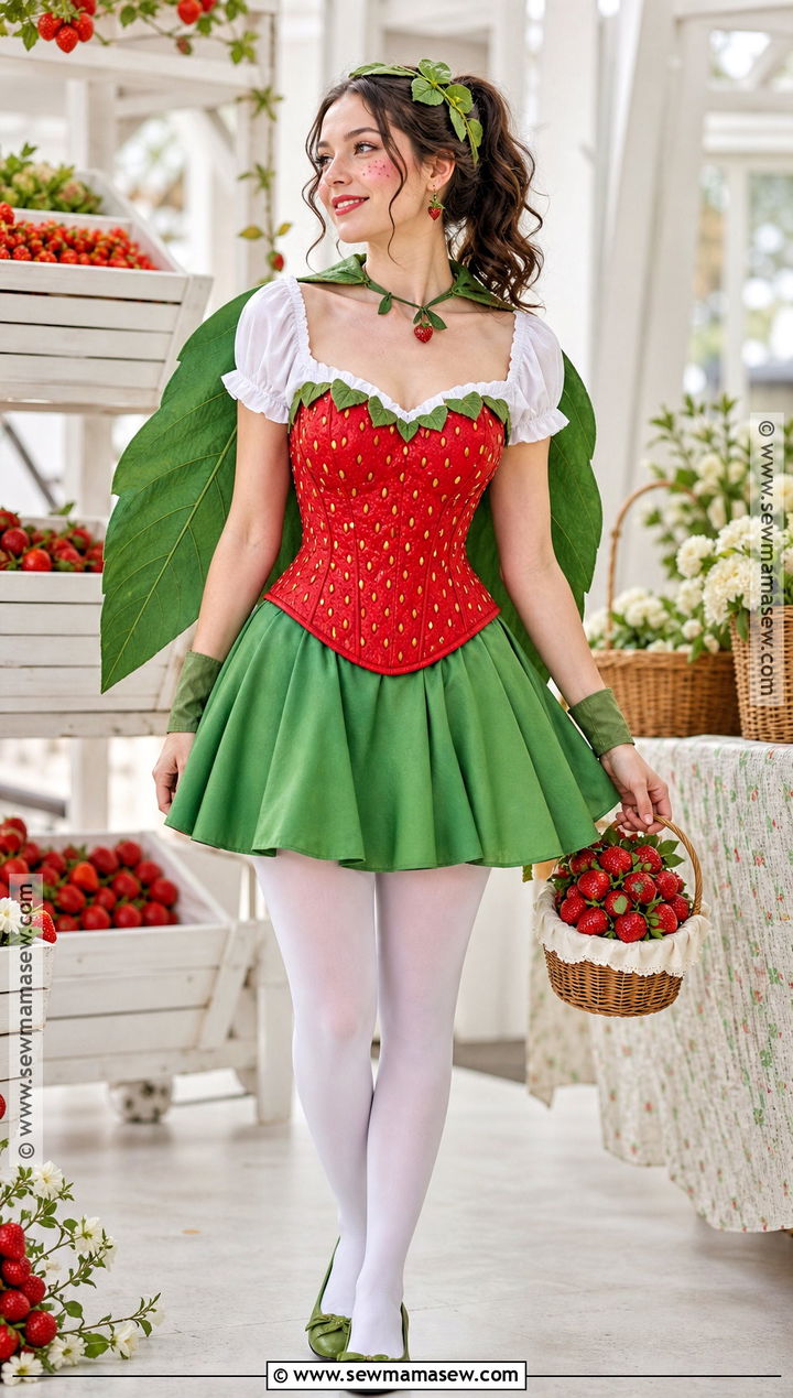 Strawberry Red Corset Costume - 35 Red Corset Costume Ideas