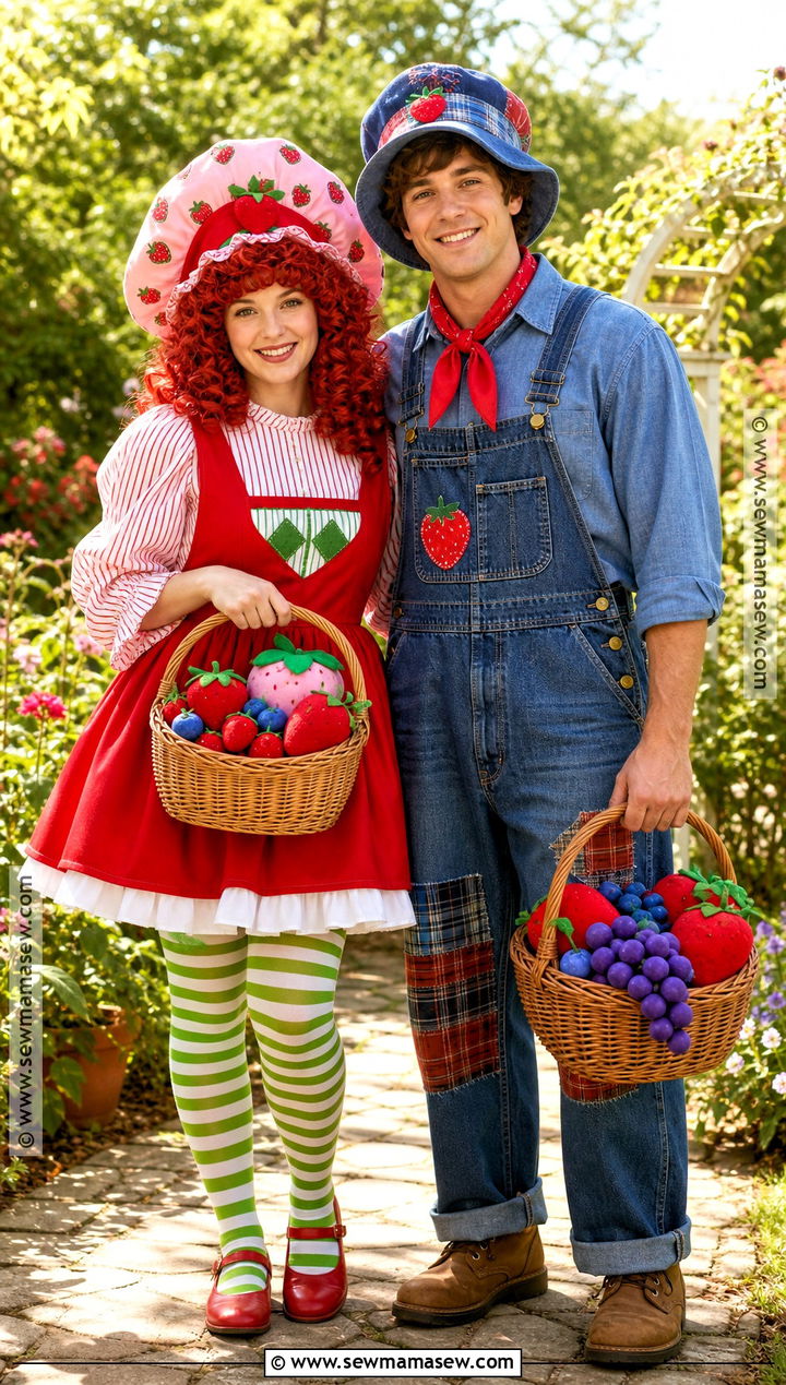 Strawberry Shortcake And Huckleberry Pie Costume - 30 80s couple costume ideas