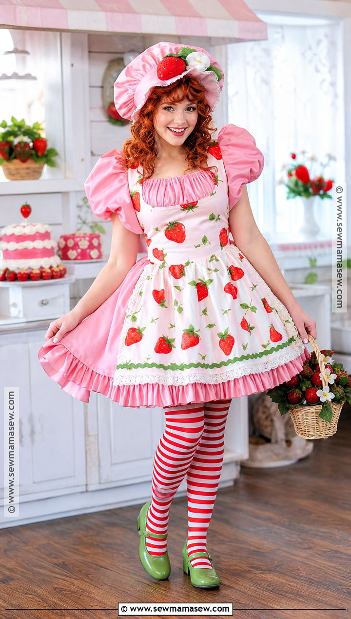 Strawberry Shortcake Costume - 30 childhood characters costume ideas