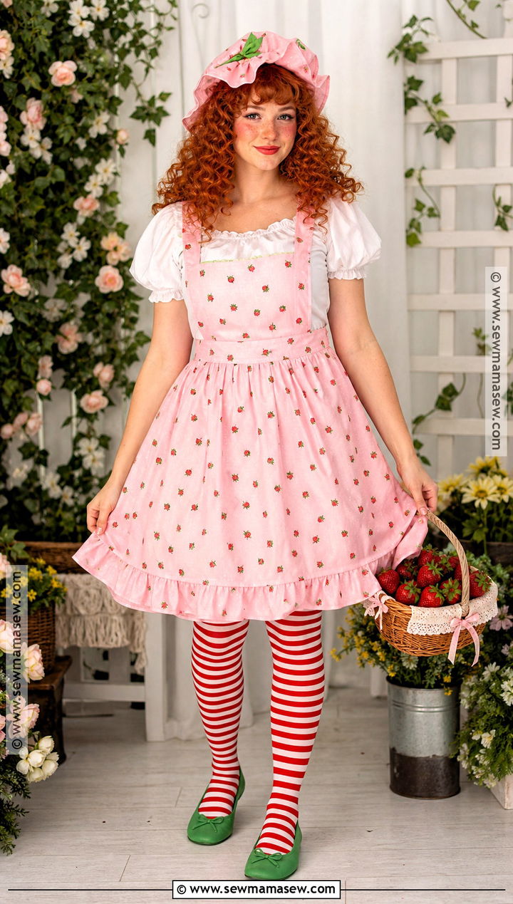 Strawberry Shortcake Costume With Pink Dress - 30 Individual Halloween Costumes