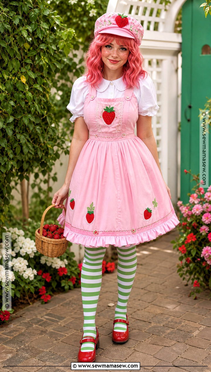 Strawberry Shortcake Costume With Pink Hair - 35 pink hair costume ideas