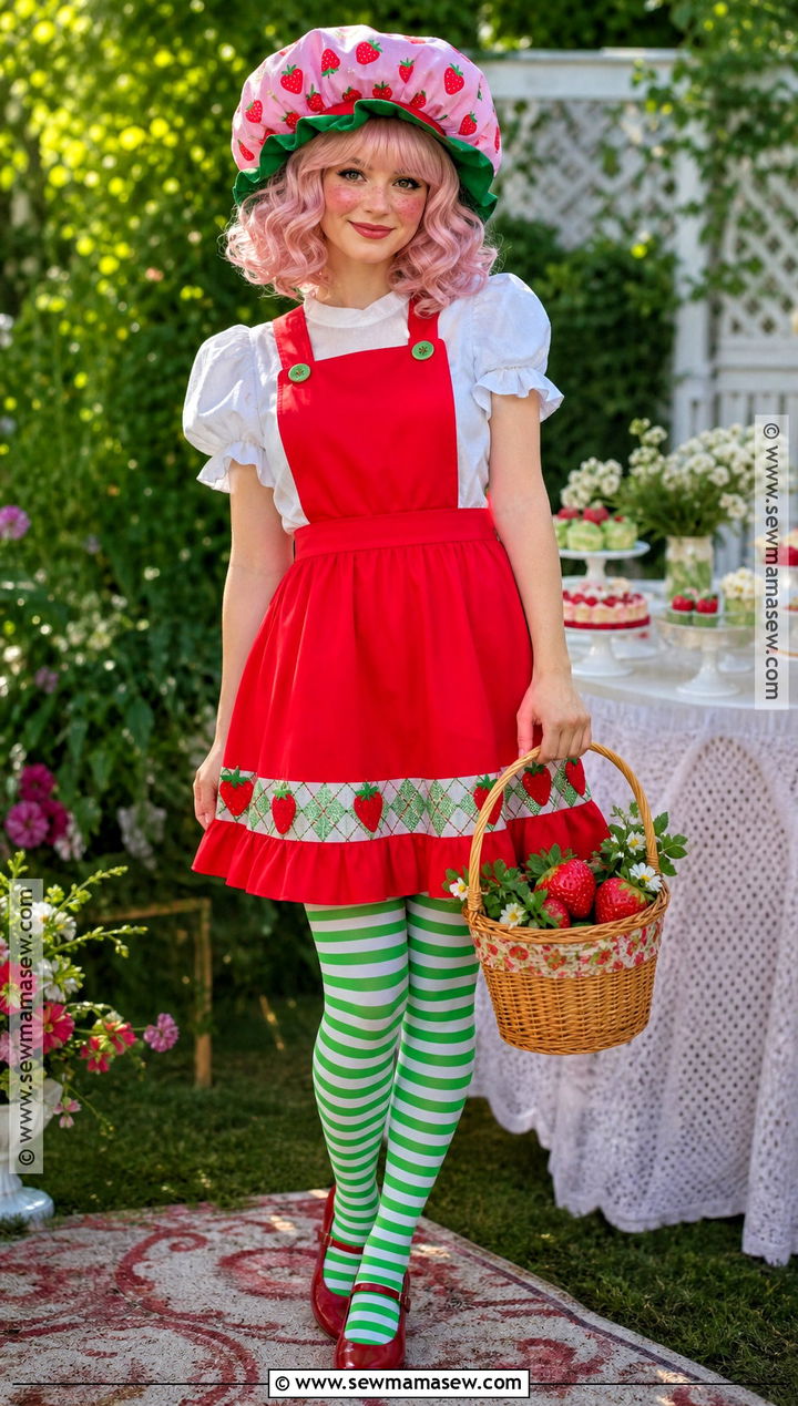 Strawberry Shortcake Costume With Pink Wig - 35 pink hair halloween costume ideas