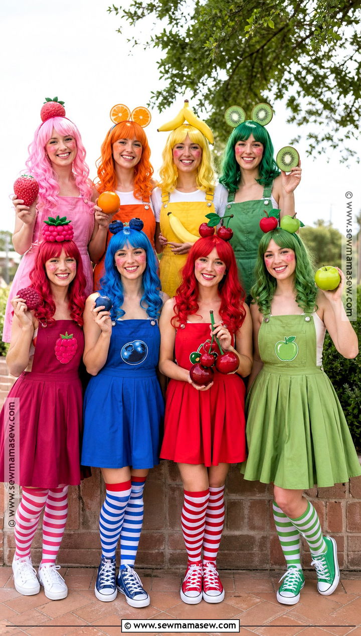 Strawberry Shortcake Fruit Friends Group Costume - 30 strawberry shortcake and friends costume ideas