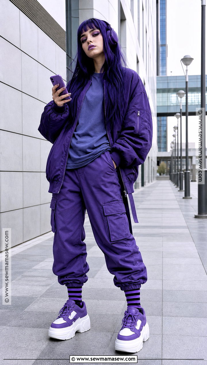 Streetwear Ennui Cosplay With Purple Jacket - 35 inside out cosplay ideas