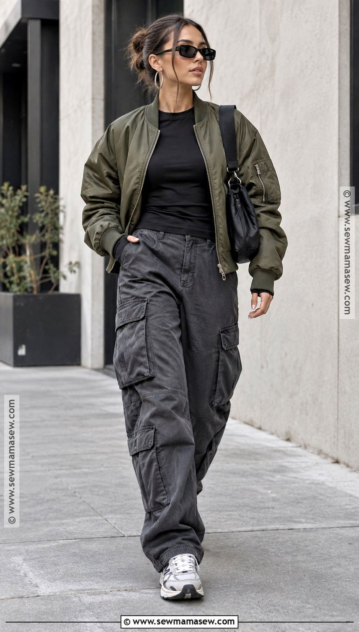 Streetwear Fall Outfit With a Bomber Jacket - 25 fall outfit inspo aesthetic ideas