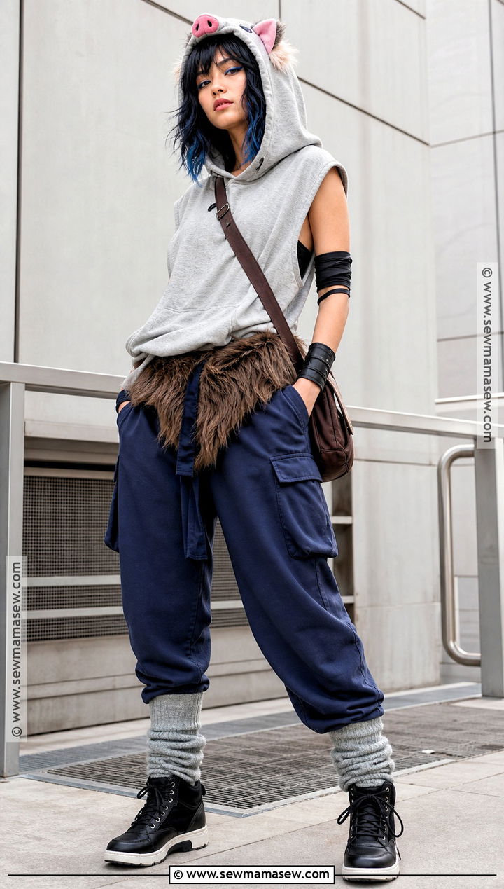Streetwear Inosuke Cosplay With Hoodie - 30 Inosuke Cosplay Ideas for Females