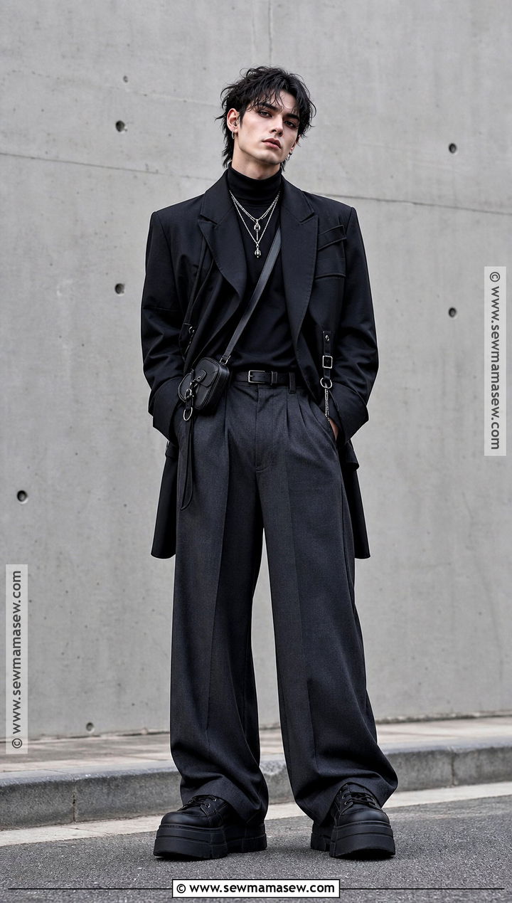 Streetwear Vampire Outfit With Wide Leg Pants - 30 male vampire outfit ideas