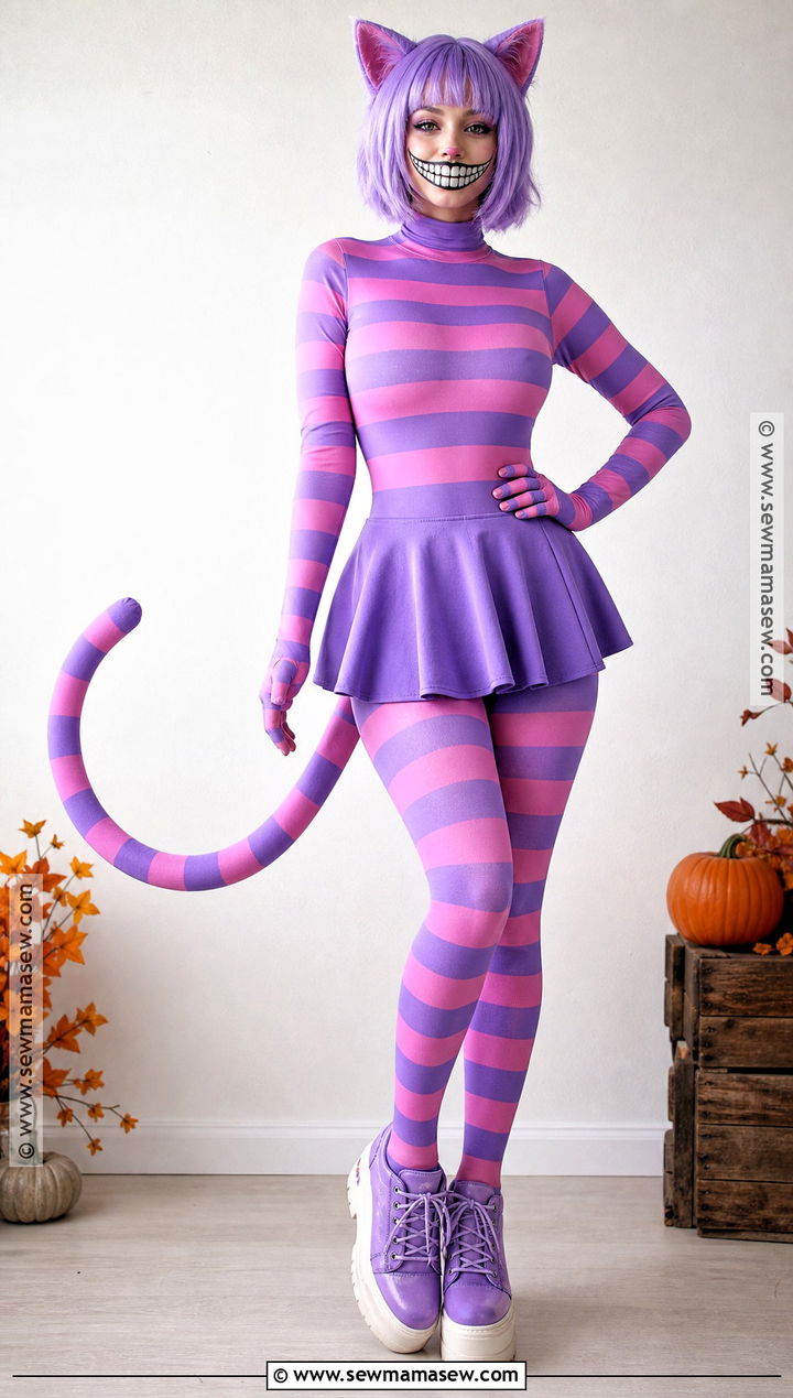 Striped Bodysuit Cheshire Cat Costume - 50 cheshire cat costume ideas