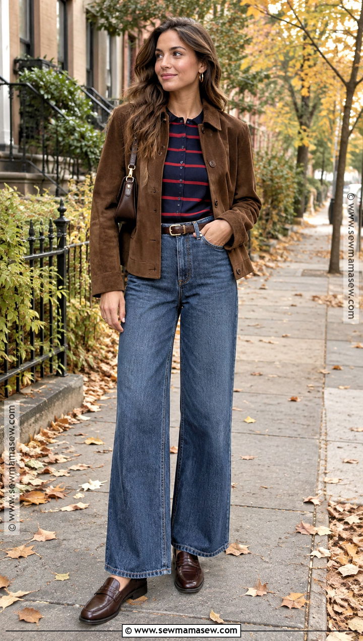 Striped Cardigan With Jeans And Loafers - 15 Fall Striped Sweater Ideas