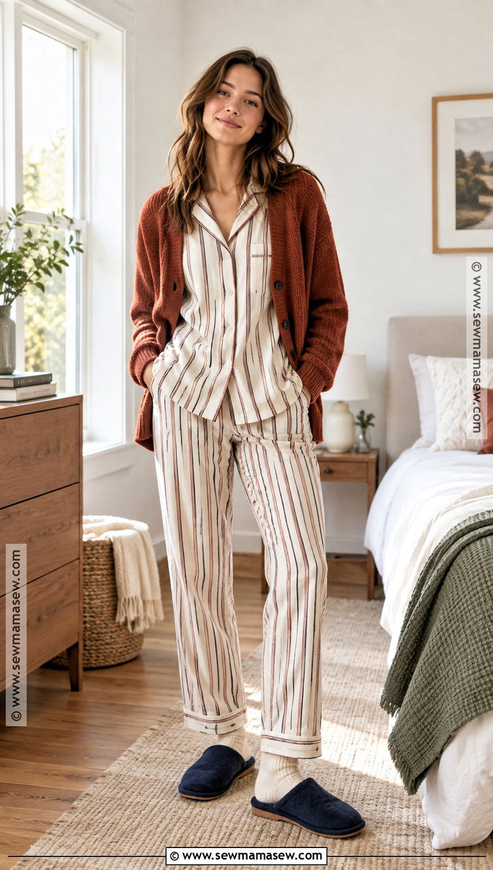 Striped Cotton Autumn Pyjamas - 20 Autumn Pyjamas Ideas