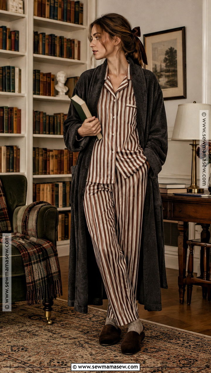 Striped Dark Academia Fall Pajamas - 20 Fall Pajamas Aesthetic