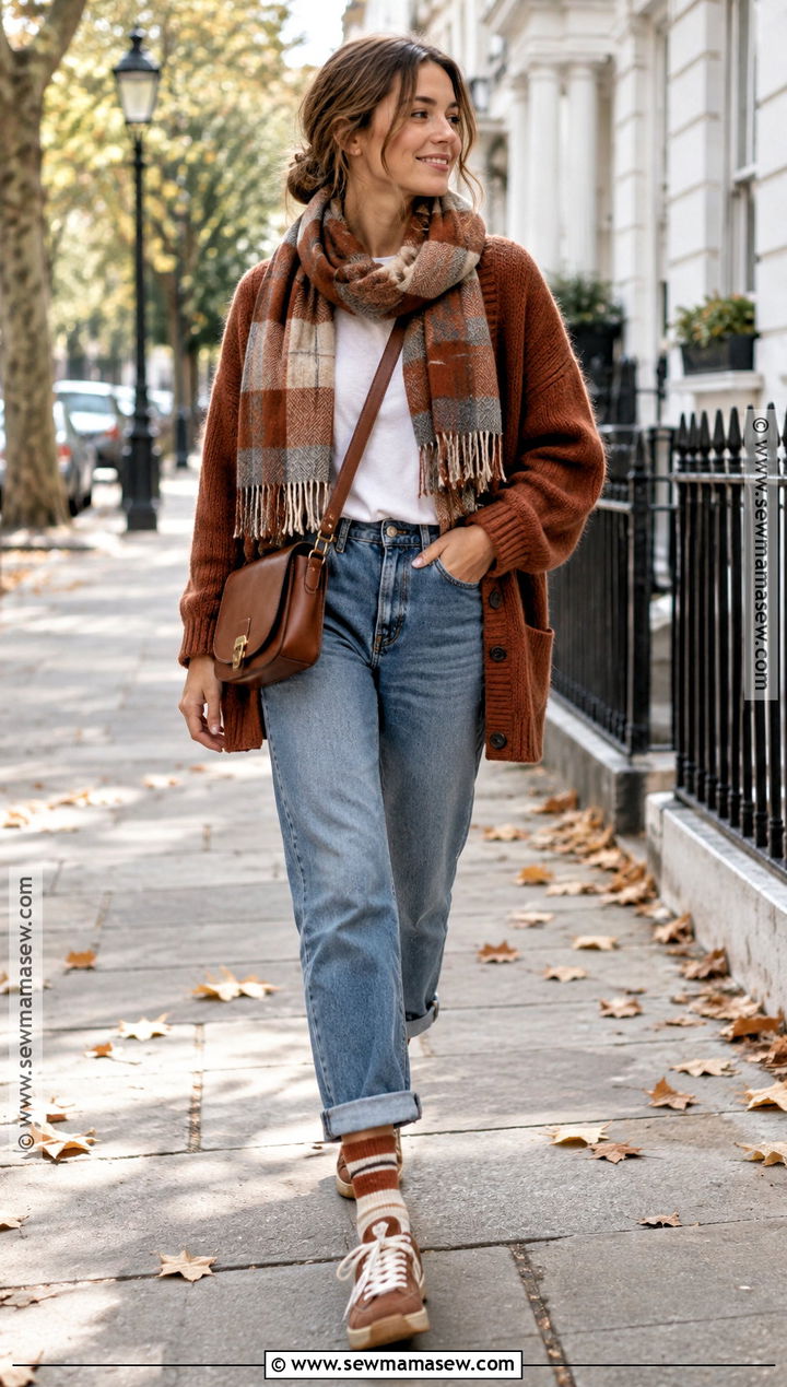 Striped Knit Socks With Sneakers And Cuffed Jeans - 15 autumn knit socks ideas