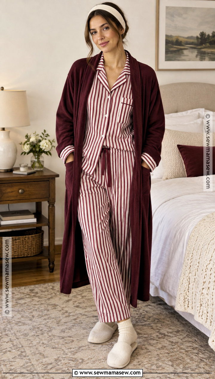 Striped Poplin Fall Pajamas - 20 Fall Pajamas Aesthetic
