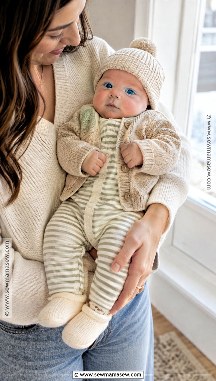 Striped Romper And Cardigan Outfit - 15 november newborn outfits