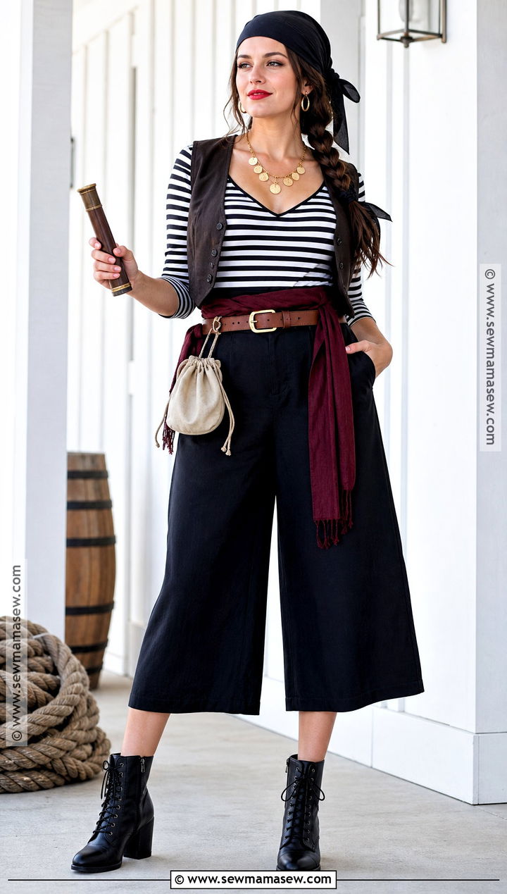 Striped Shirt Pirate Costume - 30 cute pirate costume ideas for women