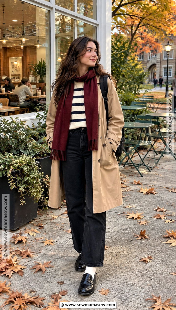 Striped Sweater And Black Jeans Uni Outfit - 25 uni fits autumn