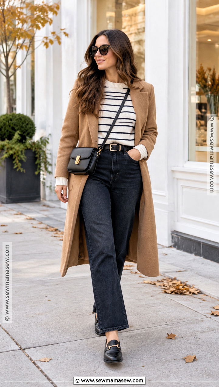 Striped Sweater And Dark Jeans Fall Clean Outfit - 15 fall clean outfits
